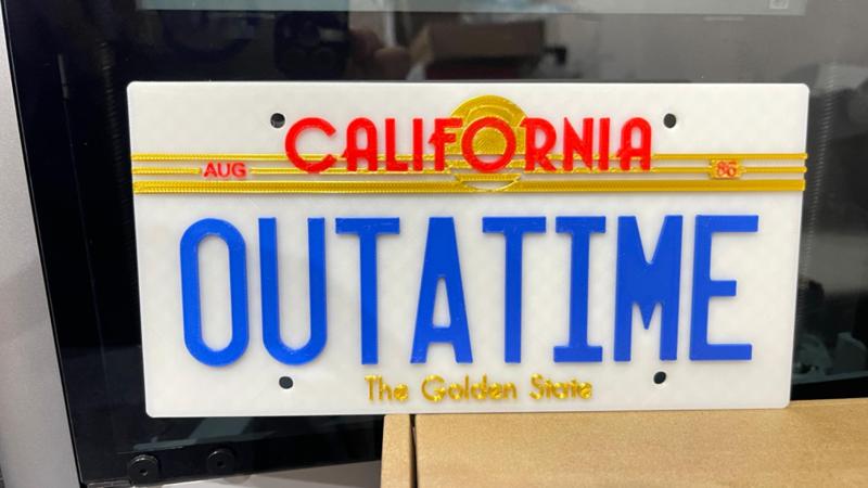 Back to the future Outatime license plate