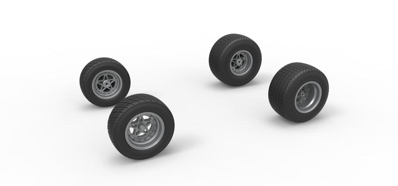 Wheel Set of Midget car Scale 1:25