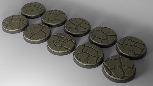 10x 40mm base with cracked ground (version 3) [+toppers]