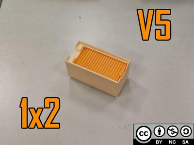 Gridfinity bin with shutter lid V5 - 1x2x5~12