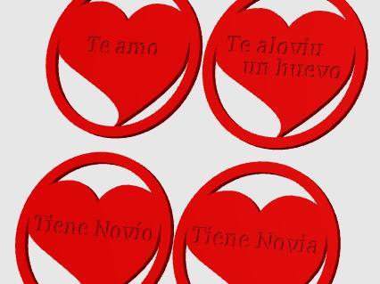 Couple heart-shaped cup coasters - Valentine's Day coasters