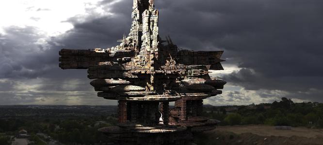 Heavens Cross Holy Flying City 3 Kit bash 1 3D! Tiled texture provided !