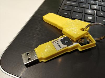 SD holder and SD to USB adapter key shape key chain