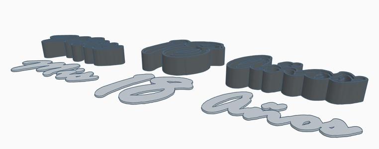 Letra corporea MY 18 YEARS