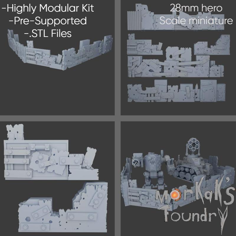 Scrap Defense walls Set 1