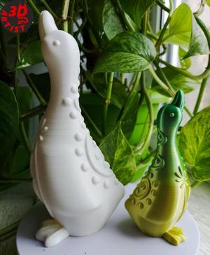 Easter Goose Patterned Figurine