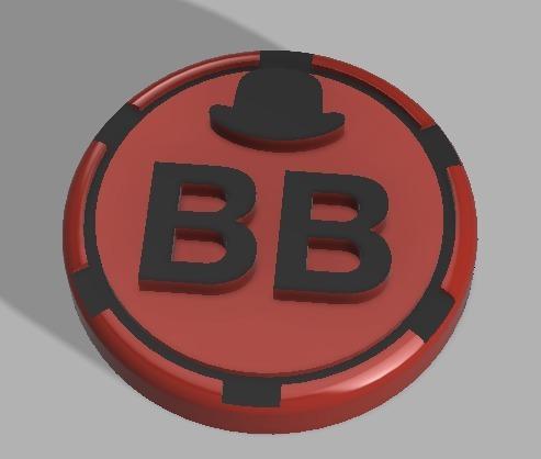 Bowler Hat Poker chip (Big Blind, Small Blind, Dealer)