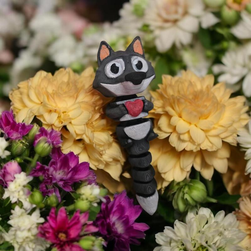 Mini Flexi Articulating Wolf Holding Heart