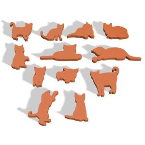 POLYMER CLAY CUTTERS/KITTEN COOKIES X12 DESIGNS