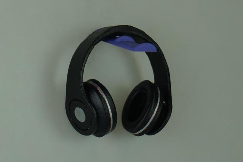 Two spaced wall mounted headphone holder (Two piece)