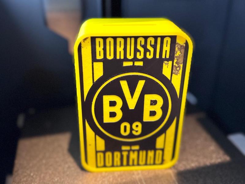 BVB Borussia Dortmund Piggy Bank in Hueforge Look