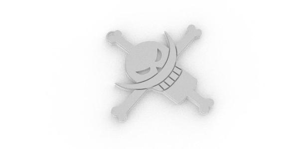 ONE PIECE WHITEBEARD JOLLY ROGER KEYCHAIN