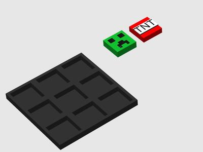 Minecraft tic tac toe TNT vs Creeper