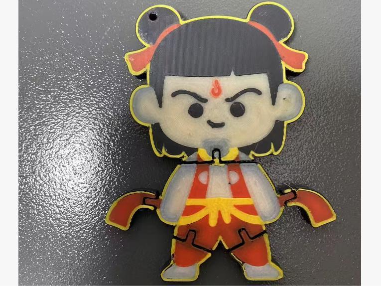 Q Version Nezha Flexi Keychain