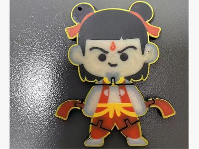 Q Version Nezha Flexi Keychain