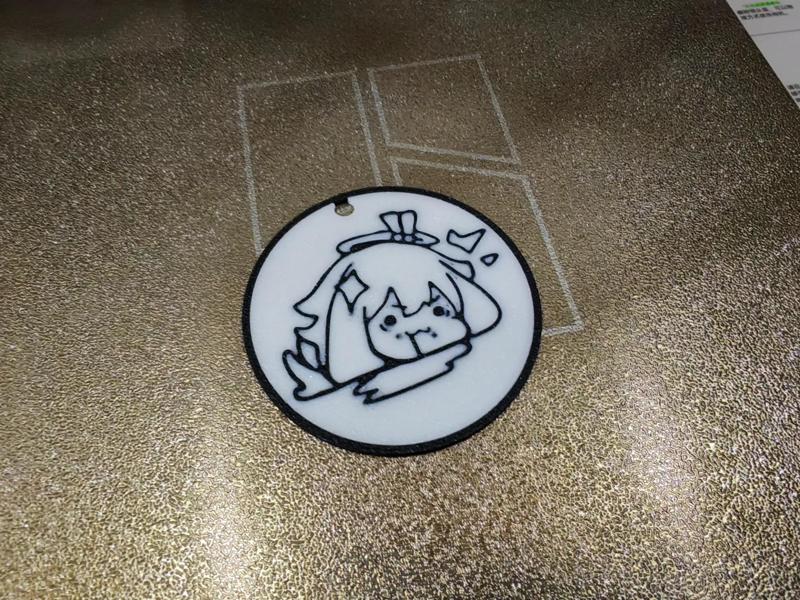 Genshin Impact Paimon surprised, drooling emoticon keychain