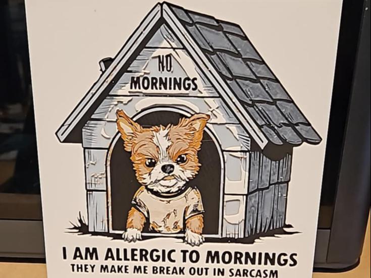 Morning Allergy - funny Sarcastic hueforge - 