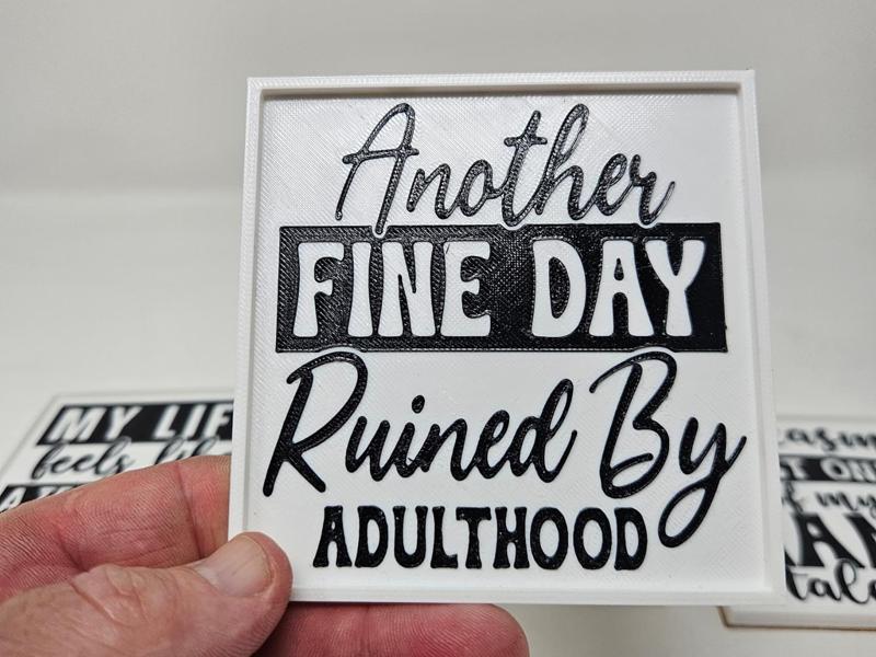 Sarcastic Square Coasters and Coaster holder x50