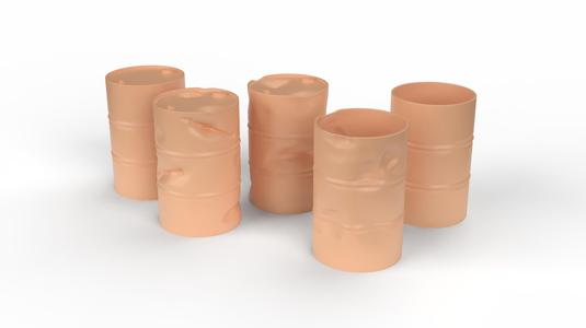 1/24 Scale Oil Drums – Damaged and undamaged Variants