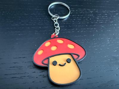 Cute Mushroom face on both sides keychain