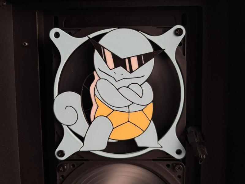 Squirtle PC Fan cover 120mm (4 color/one AMS)