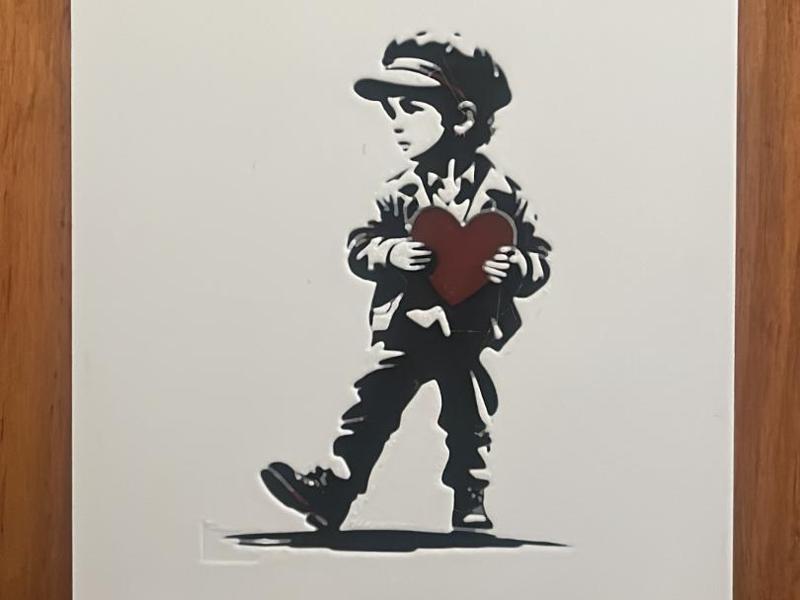Protecting love Hueforge - Bansky Style