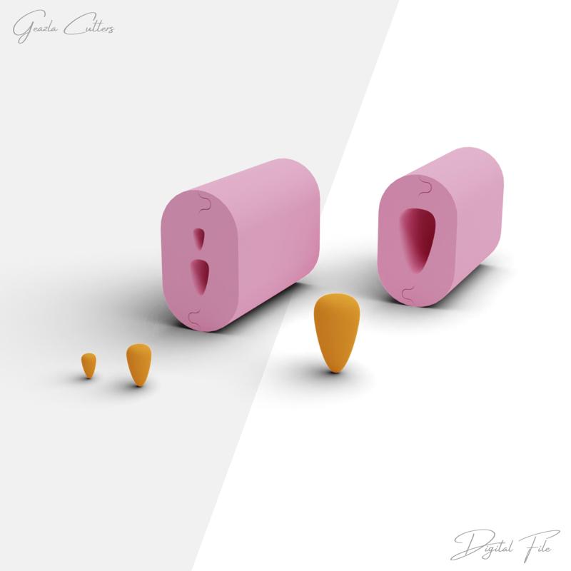 Carrot Bead Roller For Polymer Clay, Carrot Shape Bead Making Tool, Polymer Clay Tool, 3 Sizes Included, Digital STL File, No: 738