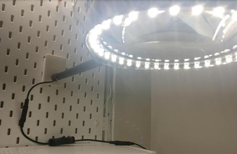 Magnifier LED Lamp Mount for IKEA Skadis Pegboard