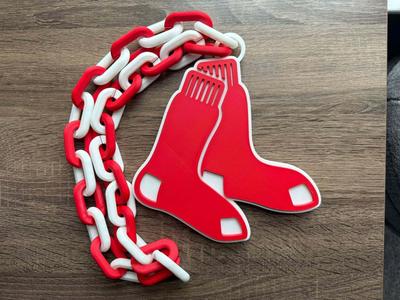Boston Red Sox Logo Oversized Necklace, Pendant Chain