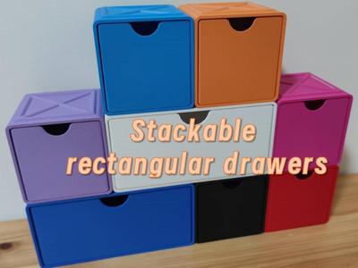 Cute Rectangular Stackable Storage Box, Can Be Stacked with Cube Storage Box