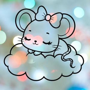 Mouse Girl Sleeping On Cloud Cookie Cutter