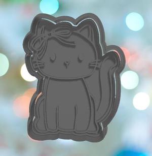 Halloween Black Girly Cat Cookie Cutter