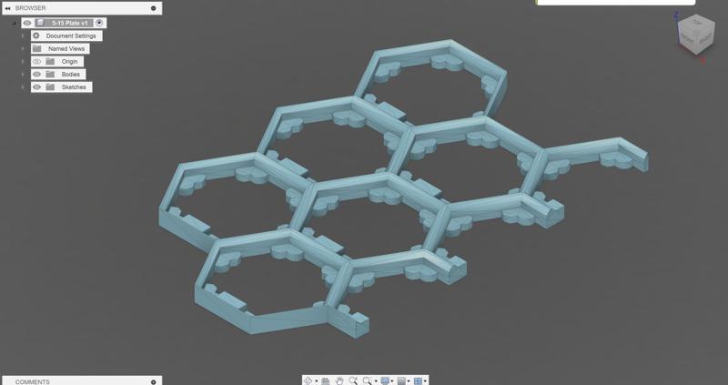 half of a hextraciton 5-15 segment for small beds