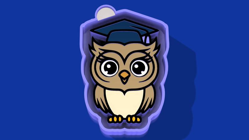 🎓🦉 Wise Grad Owl – Freshie, Keychain, Resin & Candle Mold
