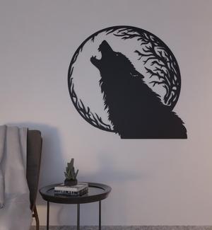 Howling wolf wall decoration 2d wall art