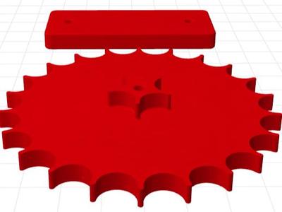 Increment motor sprockets and base holder