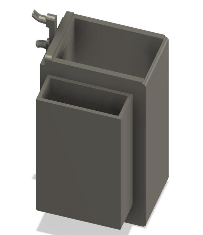 24mm Clip Pin Pegboard Pencup with Extra Bin