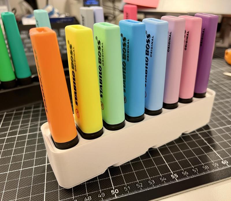 Gridfinity Stabilo Boss Textmarker for 1, 2, 4, 6, 8 or 10 marker