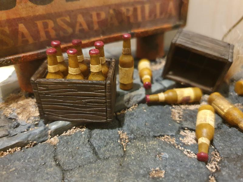 Wood Crate and Bottles