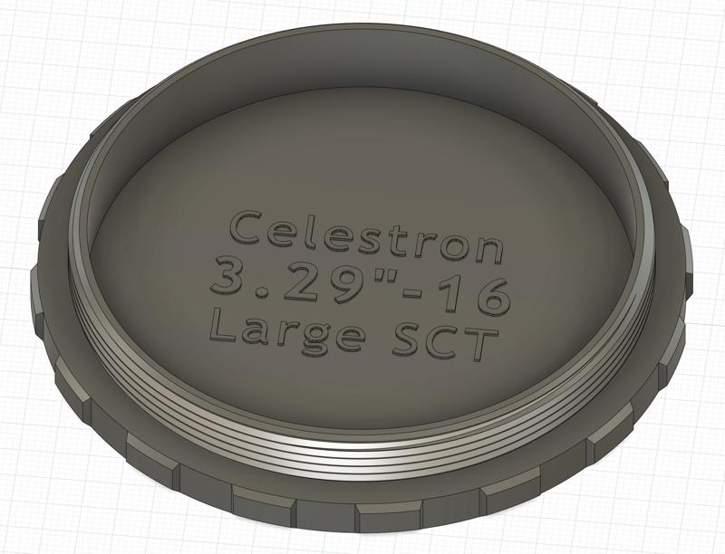 Celestron 3.29"-16 threaded dust caps, male and female - large Celestron SCTs