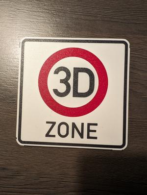3D Zone Schild