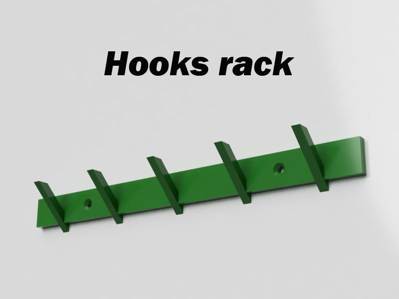 Hooks rack, wall mounted
