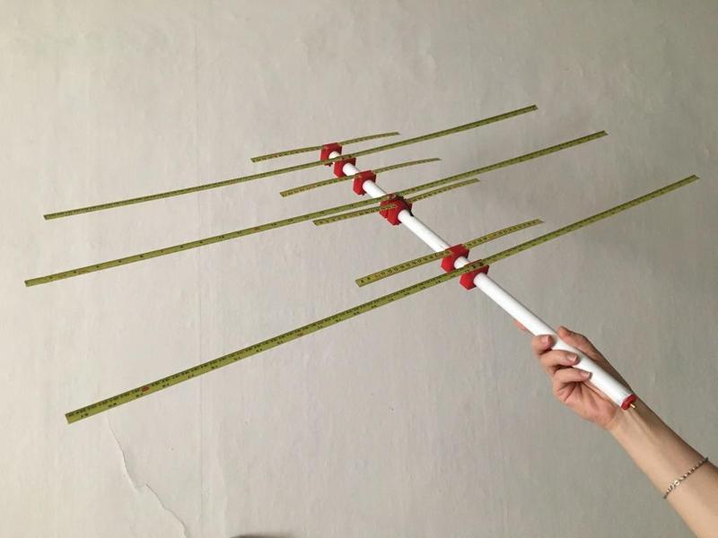 Dual band tape antenna yagi 3+4 145 / 435 MHz (2m / 70cm)