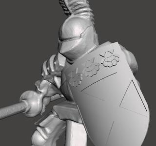 Imperial Army, knight with lowered lance, Tailboys shield