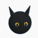 Black Cat Head Figurine
