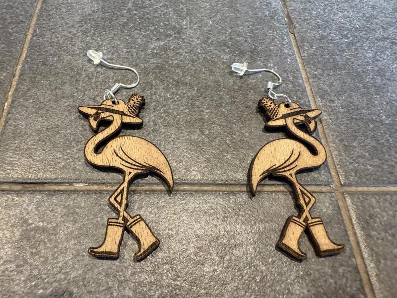 Pink Flamingo Breizh" humorous earrings