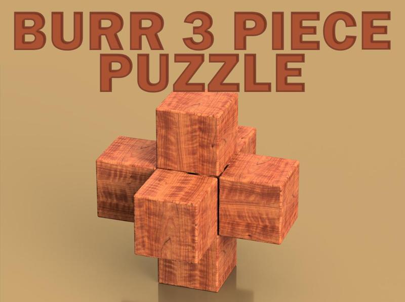 Burr 3 piece puzzle