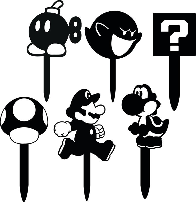 16 Sets TOPPER CAKE SUPER MARIO BROS CUPCAKES