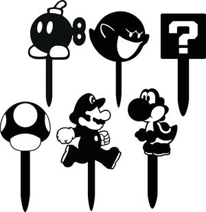 16 Sets TOPPER CAKE SUPER MARIO BROS CUPCAKES