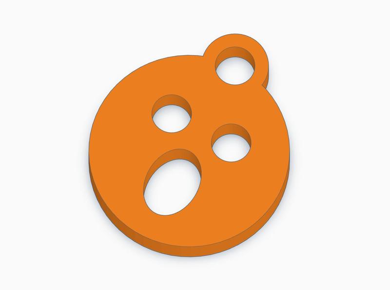 Surprised Smiley Keychain